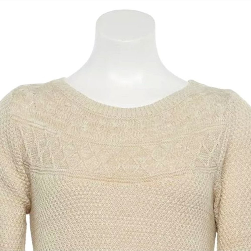 (MAKE OFFER) Cream Boatneck Sweater - Picture 5 of 7